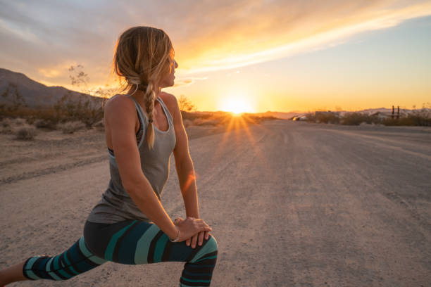 Person enjoying a peaceful morning stretch routine